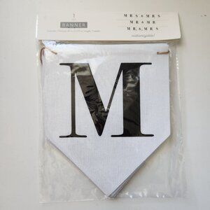 MRS & MRS, MR & MR, MR & MRS Wedding Banner White Fabric Twine 81”